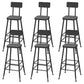 Contemporary Faux Leather Counter Stools Metal Bar Stools for Home Use