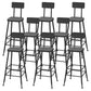 Contemporary Faux Leather Counter Stools Metal Bar Stools for Home Use