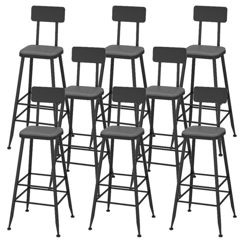 Contemporary Faux Leather Counter Stools Metal Bar Stools for Home Use