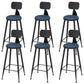 Contemporary Faux Leather Counter Stools Metal Bar Stools for Home Use