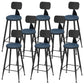 Contemporary Faux Leather Counter Stools Metal Bar Stools for Home Use