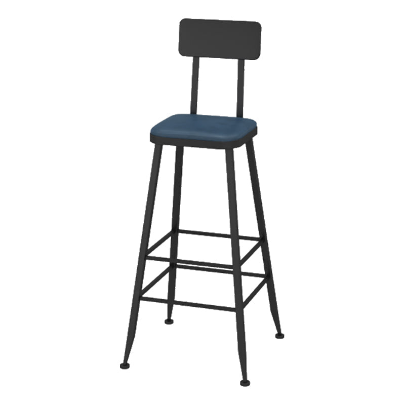 Contemporary Faux Leather Counter Stools Metal Bar Stools for Home Use