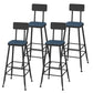Contemporary Faux Leather Counter Stools Metal Bar Stools for Home Use