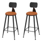 Contemporary Faux Leather Counter Stools Metal Bar Stools for Home Use