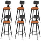 Contemporary Faux Leather Counter Stools Metal Bar Stools for Home Use