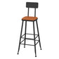 Contemporary Faux Leather Counter Stools Metal Bar Stools for Home Use