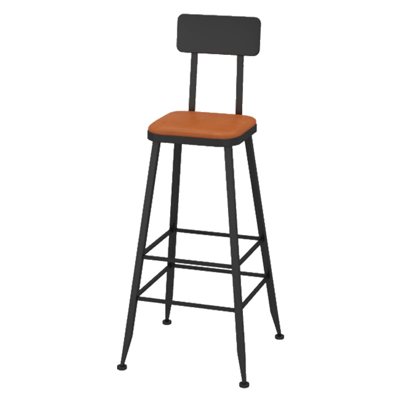 Contemporary Faux Leather Counter Stools Metal Bar Stools for Home Use