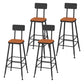 Contemporary Faux Leather Counter Stools Metal Bar Stools for Home Use