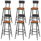 Contemporary Faux Leather Counter Stools Metal Bar Stools for Home Use