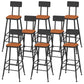 Contemporary Faux Leather Counter Stools Metal Bar Stools for Home Use