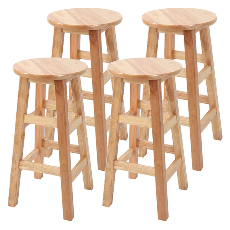 Tabouret de comptoir sans bras industriel en bois massif en bois massif arrière sans tabouret de bar avec 4 jambes