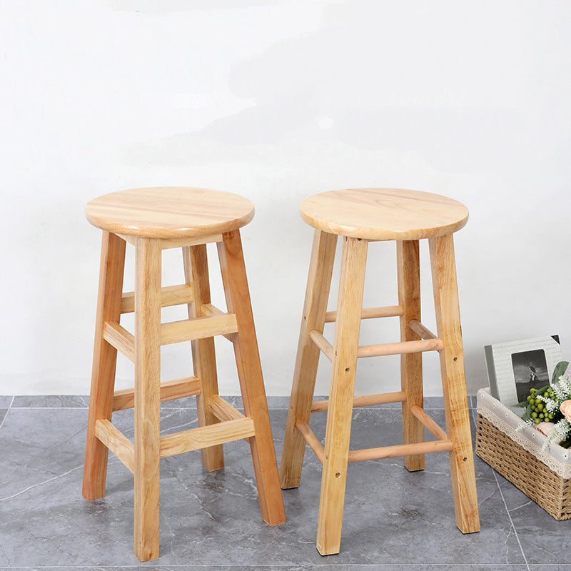 Tabouret de comptoir sans bras industriel en bois massif en bois massif arrière sans tabouret de bar avec 4 jambes