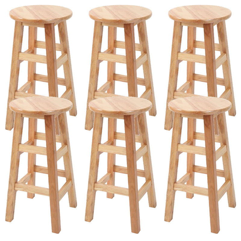 Tabouret de comptoir sans bras industriel en bois massif en bois massif arrière sans tabouret de bar avec 4 jambes