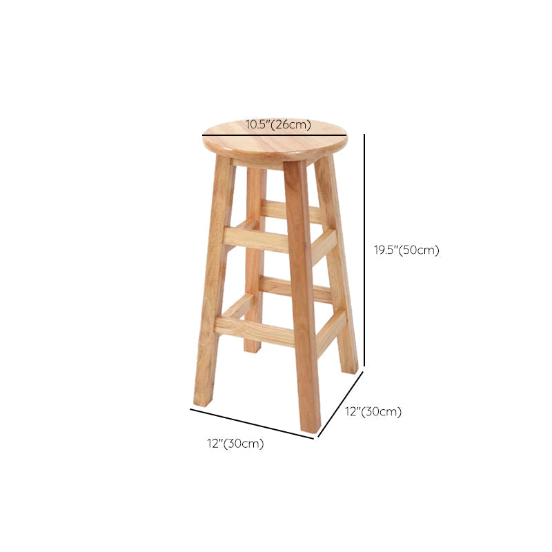Tabouret de comptoir sans bras industriel en bois massif en bois massif arrière sans tabouret de bar avec 4 jambes