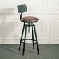 Industrial Armless Rotatable Counter Stool Iron Bar Stool with  Pedal