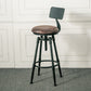 Industrial Armless Rotatable Counter Stool Iron Bar Stool with  Pedal