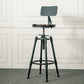 Industrial Armless Rotatable Counter Stool Iron Bar Stool with  Pedal