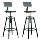 Industrial Armless Rotatable Counter Stool Iron Bar Stool with  Pedal