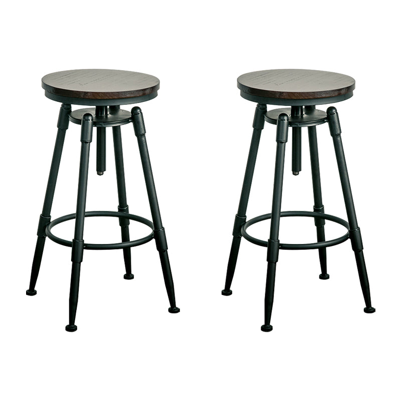 Industrial Armless Rotatable Counter Stool Iron Bar Stool with  Pedal