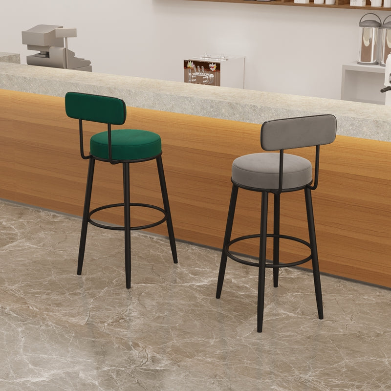 Modern Style Bar-stool Round Counter Bar Stool with Metal Legs for Kitchen Clearhalo 'Bar Furniture' 'Bar Stools' 'bar_stools' 'furn' 'furn_bar_stools' 'Furniture' 'Kitchen & Dining Furniture' 6153692