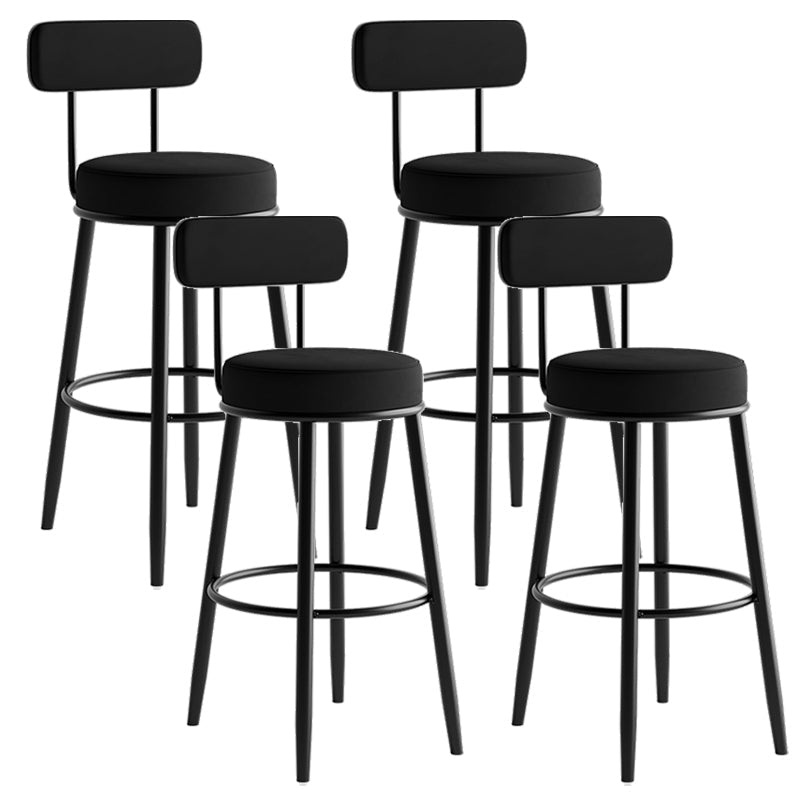 Modern Style Bar-stool Round Counter Bar Stool with Metal Legs for Kitchen Black 4 Piece Set Clearhalo 'Bar Furniture' 'Bar Stools' 'bar_stools' 'furn' 'furn_bar_stools' 'Furniture' 'Kitchen & Dining Furniture' 6153694