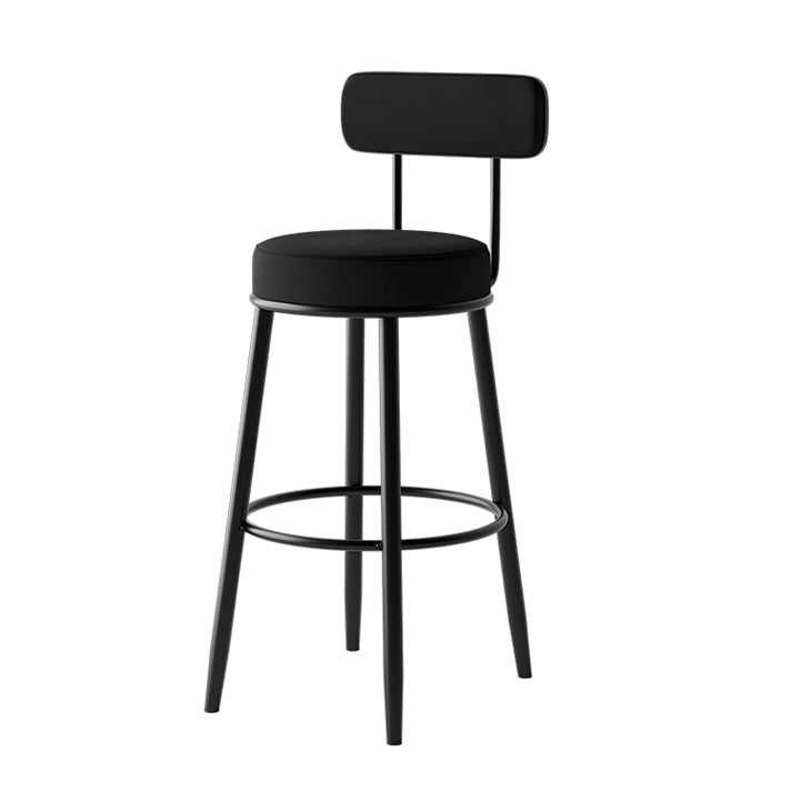 Modern Style Bar-stool Round Counter Bar Stool with Metal Legs for Kitchen Clearhalo 'Bar Furniture' 'Bar Stools' 'bar_stools' 'furn' 'furn_bar_stools' 'Furniture' 'Kitchen & Dining Furniture' 6153699