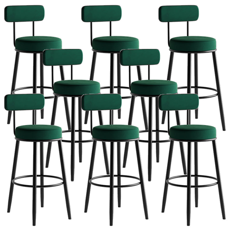 Modern Style Bar-stool Round Counter Bar Stool with Metal Legs for Kitchen Green 8 Piece Set Clearhalo 'Bar Furniture' 'Bar Stools' 'bar_stools' 'furn' 'furn_bar_stools' 'Furniture' 'Kitchen & Dining Furniture' 6153700