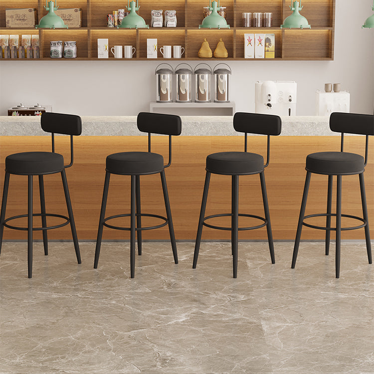 Modern Style Bar-stool Round Counter Bar Stool with Metal Legs for Kitchen Clearhalo 'Bar Furniture' 'Bar Stools' 'bar_stools' 'furn' 'furn_bar_stools' 'Furniture' 'Kitchen & Dining Furniture' 6153708