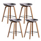 Glam Solid Wood Counter Height Stool Plastic Bar Stool Bar Stool