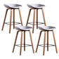 Glam Solid Wood Counter Height Stool Plastic Bar Stool Bar Stool