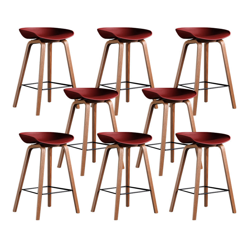 Glam Solid Wood Counter Height Stool Plastic Bar Stool Bar Stool