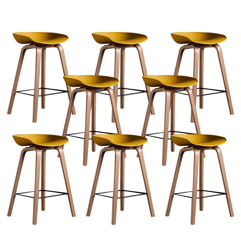 Glam Solid Wood Counter Height Stool Plastic Bar Stool Bar Stool