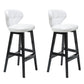 Industrial Armless Backrest Counter Stool Wood Cafe Bar Stool with Leather Cushion