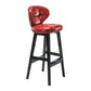 Industrial Armless Backrest Counter Stool Wood Cafe Bar Stool with Leather Cushion