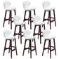 Industrial Armless Backrest Counter Stool Wood Cafe Bar Stool with Leather Cushion