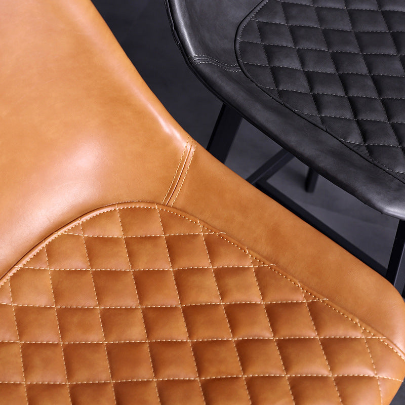 Modern PU Leather Bar-stool Bucket Seat Counter Bar Stool with Metal Legs Clearhalo 'Bar Furniture' 'Bar Stools' 'bar_stools' 'furn' 'furn_bar_stools' 'Furniture' 'Kitchen & Dining Furniture' 6153882