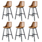 Modern PU Leather Bar-stool Bucket Seat Counter Bar Stool with Metal Legs Brown 6 Piece Set Bar Stool(30"H) Clearhalo 'Bar Furniture' 'Bar Stools' 'bar_stools' 'furn' 'furn_bar_stools' 'Furniture' 'Kitchen & Dining Furniture' 6153889