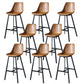 Modern PU Leather Bar-stool Bucket Seat Counter Bar Stool with Metal Legs Brown 8 Piece Set Bar Stool(30"H) Clearhalo 'Bar Furniture' 'Bar Stools' 'bar_stools' 'furn' 'furn_bar_stools' 'Furniture' 'Kitchen & Dining Furniture' 6153891