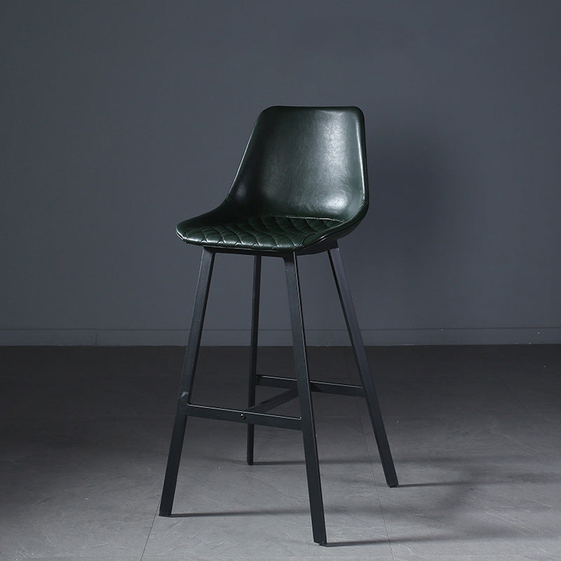 Modern PU Leather Bar-stool Bucket Seat Counter Bar Stool with Metal Legs Clearhalo 'Bar Furniture' 'Bar Stools' 'bar_stools' 'furn' 'furn_bar_stools' 'Furniture' 'Kitchen & Dining Furniture' 6153898