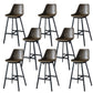 Modern PU Leather Bar-stool Bucket Seat Counter Bar Stool with Metal Legs Khaki 8 Piece Set Counter Stool(26"H) Clearhalo 'Bar Furniture' 'Bar Stools' 'bar_stools' 'furn' 'furn_bar_stools' 'Furniture' 'Kitchen & Dining Furniture' 6153899