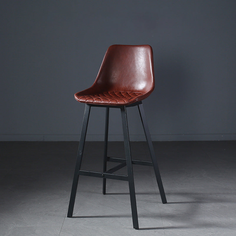 Modern PU Leather Bar-stool Bucket Seat Counter Bar Stool with Metal Legs Clearhalo 'Bar Furniture' 'Bar Stools' 'bar_stools' 'furn' 'furn_bar_stools' 'Furniture' 'Kitchen & Dining Furniture' 6153902