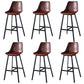 Modern PU Leather Bar-stool Bucket Seat Counter Bar Stool with Metal Legs Burgundy 6 Piece Set Bar Stool(30"H) Clearhalo 'Bar Furniture' 'Bar Stools' 'bar_stools' 'furn' 'furn_bar_stools' 'Furniture' 'Kitchen & Dining Furniture' 6153912
