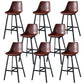 Modern PU Leather Bar-stool Bucket Seat Counter Bar Stool with Metal Legs Burgundy 8 Piece Set Bar Stool(30"H) Clearhalo 'Bar Furniture' 'Bar Stools' 'bar_stools' 'furn' 'furn_bar_stools' 'Furniture' 'Kitchen & Dining Furniture' 6153913