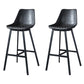 Modern PU Leather Bar-stool Bucket Seat Counter Bar Stool with Metal Legs Dark Gray-Black 2 Piece Set Counter Stool(26"H) Clearhalo 'Bar Furniture' 'Bar Stools' 'bar_stools' 'furn' 'furn_bar_stools' 'Furniture' 'Kitchen & Dining Furniture' 6153914