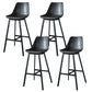 Modern PU Leather Bar-stool Bucket Seat Counter Bar Stool with Metal Legs Dark Gray-Black 4 Piece Set Bar Stool(30"H) Clearhalo 'Bar Furniture' 'Bar Stools' 'bar_stools' 'furn' 'furn_bar_stools' 'Furniture' 'Kitchen & Dining Furniture' 6153919
