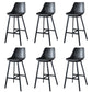 Modern PU Leather Bar-stool Bucket Seat Counter Bar Stool with Metal Legs Dark Gray-Black 6 Piece Set Bar Stool(30"H) Clearhalo 'Bar Furniture' 'Bar Stools' 'bar_stools' 'furn' 'furn_bar_stools' 'Furniture' 'Kitchen & Dining Furniture' 6153920