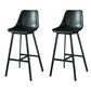Modern PU Leather Bar-stool Bucket Seat Counter Bar Stool with Metal Legs Blackish Green 2 Piece Set Counter Stool(26"H) Clearhalo 'Bar Furniture' 'Bar Stools' 'bar_stools' 'furn' 'furn_bar_stools' 'Furniture' 'Kitchen & Dining Furniture' 6153922