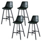 Modern PU Leather Bar-stool Bucket Seat Counter Bar Stool with Metal Legs Blackish Green 4 Piece Set Counter Stool(26"H) Clearhalo 'Bar Furniture' 'Bar Stools' 'bar_stools' 'furn' 'furn_bar_stools' 'Furniture' 'Kitchen & Dining Furniture' 6153923