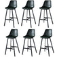 Modern PU Leather Bar-stool Bucket Seat Counter Bar Stool with Metal Legs Blackish Green 6 Piece Set Counter Stool(26"H) Clearhalo 'Bar Furniture' 'Bar Stools' 'bar_stools' 'furn' 'furn_bar_stools' 'Furniture' 'Kitchen & Dining Furniture' 6153924