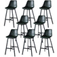 Modern PU Leather Bar-stool Bucket Seat Counter Bar Stool with Metal Legs Blackish Green 8 Piece Set Counter Stool(26"H) Clearhalo 'Bar Furniture' 'Bar Stools' 'bar_stools' 'furn' 'furn_bar_stools' 'Furniture' 'Kitchen & Dining Furniture' 6153925
